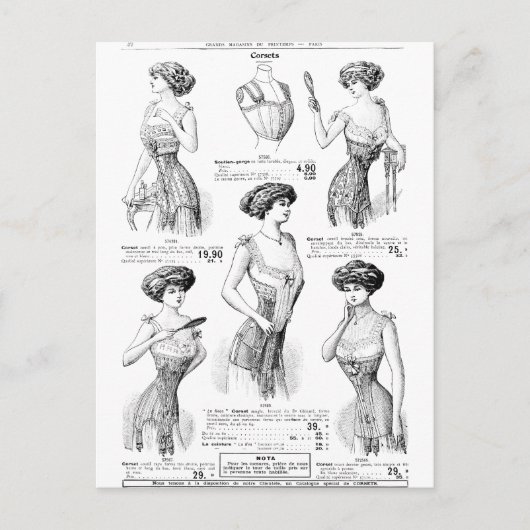 Corset Ad Paris Winter 1909-1910 Briefkaart (Voorkant)