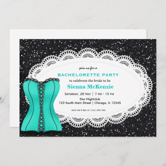 Corset Bachelorette Party Kaart (Voorkant / Achterkant)