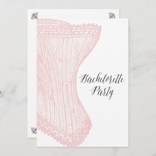 Corset Bachelorette Party Kaart (Voorkant / Achterkant)