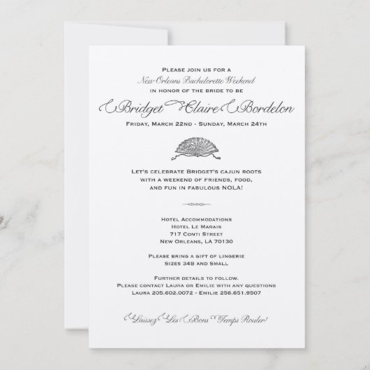 Corset Bachelorette Party Uitnodiging (Achterkant)