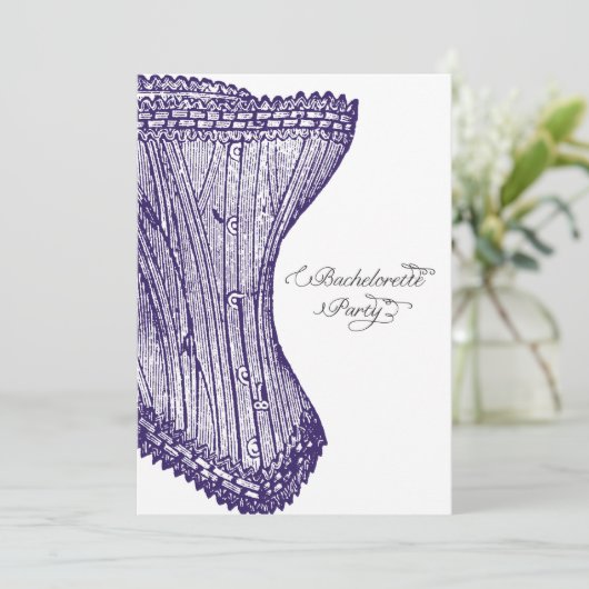 Corset Bachelorette Party Uitnodiging (Staand voorkant)