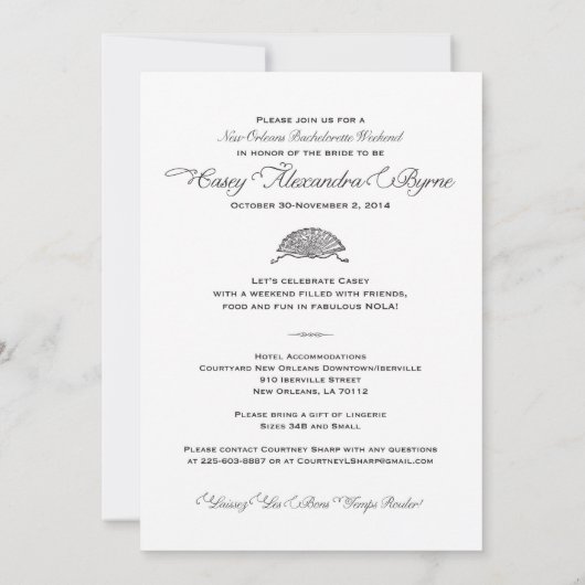 Corset Bachelorette Party Uitnodiging (Achterkant)
