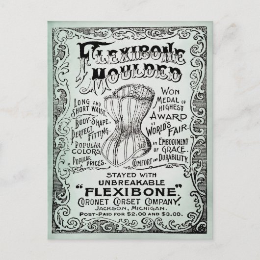  Corset Clothing Advertisement Briefkaart (Voorkant)