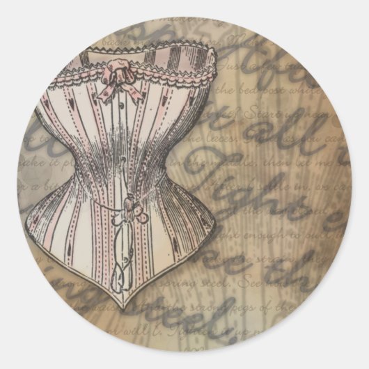 Corset Collage Ronde Sticker (Voorkant)