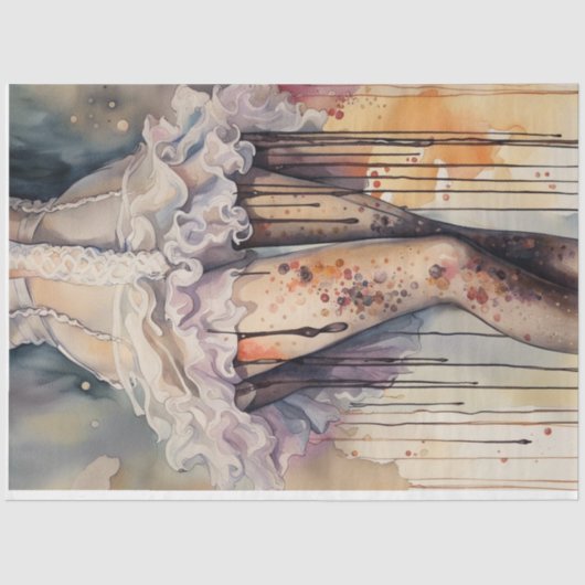 Corset en Kousen Waterverf Decoupage Papier (Voorkant)