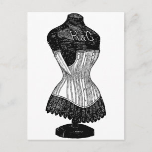 Corset-kledingformulier Briefkaart