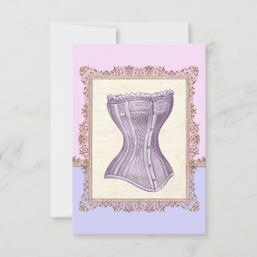  Corset Lingerie Victoriaans Vrijgezellenfeest Kaart (Voorkant)