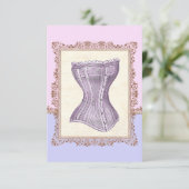  Corset Lingerie Victoriaans Vrijgezellenfeest Kaart (Staand voorkant)