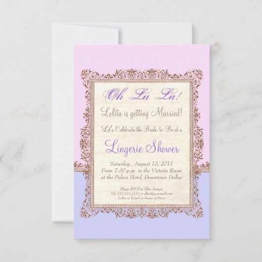  Corset Lingerie Victoriaans Vrijgezellenfeest Kaart (Achterkant)