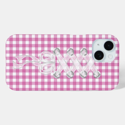 Corset lint lacing op Gingham Case-Mate iPhone Case (Achterkant (horizontaal))