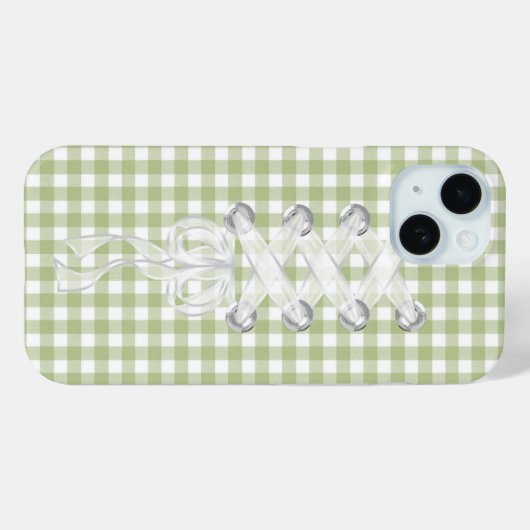 Corset lint lacing op Gingham Case-Mate iPhone Case (Achterkant (horizontaal))