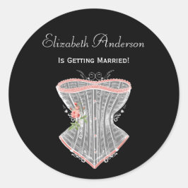  Corset Personal Lingerie Vrijgezellenfeest Ronde Sticker