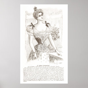Corset Pompadour  Franse Lingerie Poster