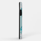 Corset Tealblauw Witte Kant Damast Bloem Case-Mate iPhone Case (Achterkant/rechts)