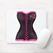 Corset Zwart Roze roos Muismat (Met muis)