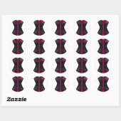 Corset Zwart Roze roos Ronde Sticker (Vel)