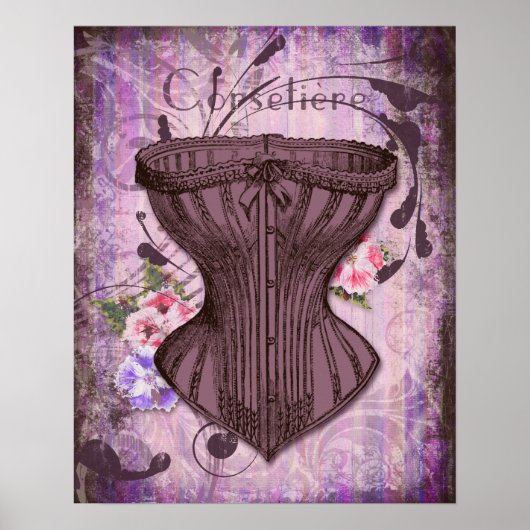 Corsetiere I Corset-illustratie Poster (Voorkant)