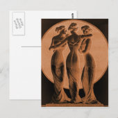 corsetten, drie grassen terra cotta briefkaart (Voorkant / Achterkant)