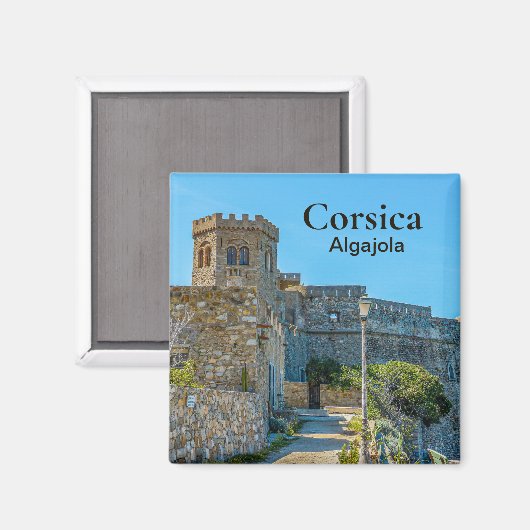Corsica Algajola Castle Frankrijk Souvenir Magneet (Voorkant / Achterkant)