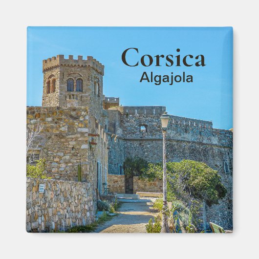 Corsica Algajola Castle Frankrijk Souvenir Magneet (Voorkant)