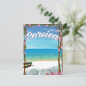 Corsica Beach reisposter Briefkaart (Staand voorkant)