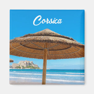 Corsica Calvi Citadel en Strand Souvenir Magneet