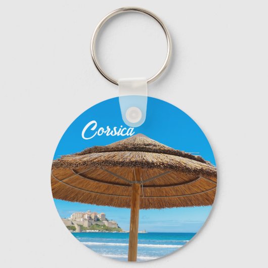 Corsica Calvi Citadel en Strand Souvenir Sleutelhanger (Achterkant)