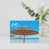 Corsica Calvi Strand en Citadel Briefkaart (Staand voorkant)