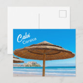 Corsica Calvi Strand en Citadel Briefkaart (Voorkant / Achterkant)
