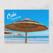 Corsica Calvi Strand en Citadel Briefkaart (Voorkant)