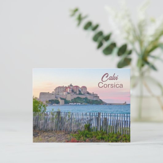 Corsica Calvi Zonsondergang Briefkaart (Staand voorkant)