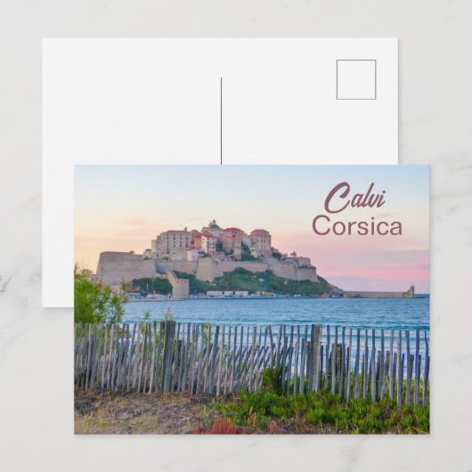 Corsica Calvi Zonsondergang Briefkaart (Voorkant / Achterkant)