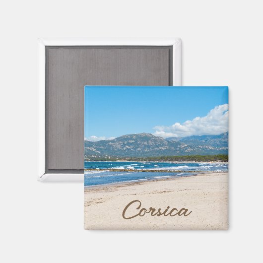 Corsica Frankrijk Strand en bergen Magneet (Voorkant / Achterkant)