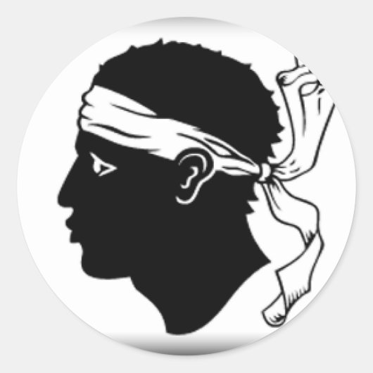 Corsica Frankrijk Vlag Ronde Sticker (Voorkant)