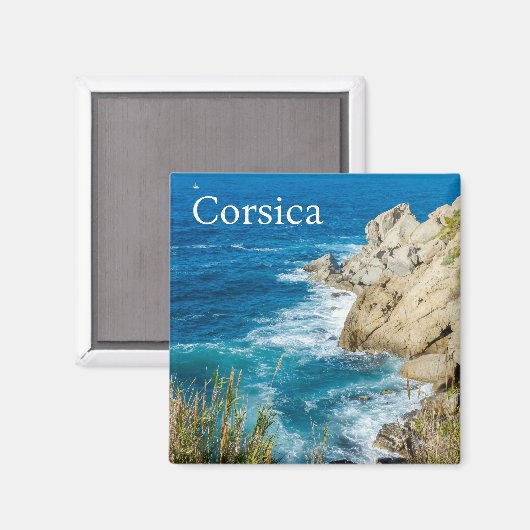 Corsica Kust Frankrijk Souvenir Magneet (Voorkant / Achterkant)