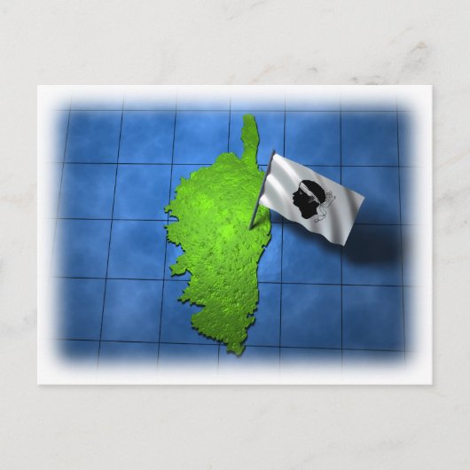 Corsica met eigen vlag briefkaart (Voorkant)