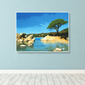 Corsica, Palombaggia-strand Canvas Afdruk (Insitu (Houten vloer))