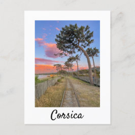 Corsica Railway tijdens Sunset Frankrijk Briefkaart