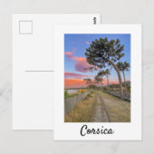 Corsica Railway tijdens Sunset Frankrijk Briefkaart (Voorkant / Achterkant)