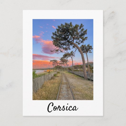 Corsica Railway tijdens Sunset Frankrijk Briefkaart (Voorkant)