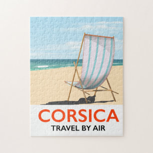 Corsica "reizen per vliegtuig" Vintage strandposte Legpuzzel