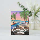 Corsica Retro autoreisposter Briefkaart (Staand voorkant)