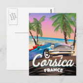 Corsica Retro autoreisposter Briefkaart (Voorkant / Achterkant)