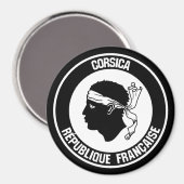 Corsica Round Emblem Magneet (Voorkant / Achterkant)
