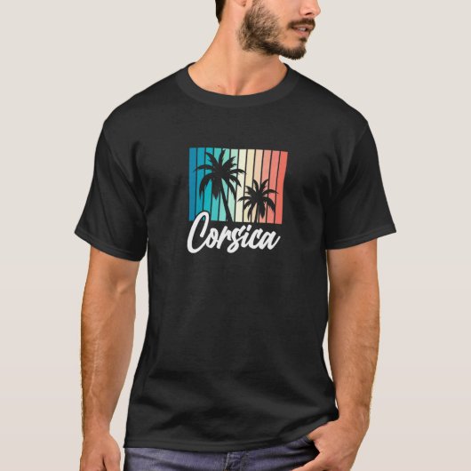 Corsica Souvenir Holiday  Vacation Retro Co T-shirt (Voorkant)