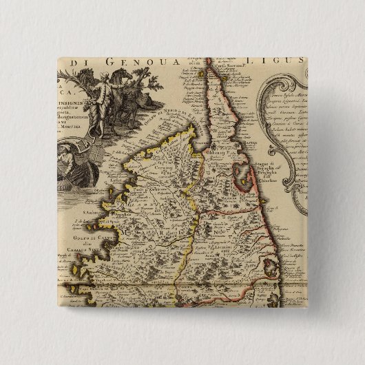 Corsica Vierkante Button 5,1 Cm (Voorkant)