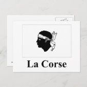 Corsica-vlag met naam in het Frans Briefkaart (Voorkant / Achterkant)
