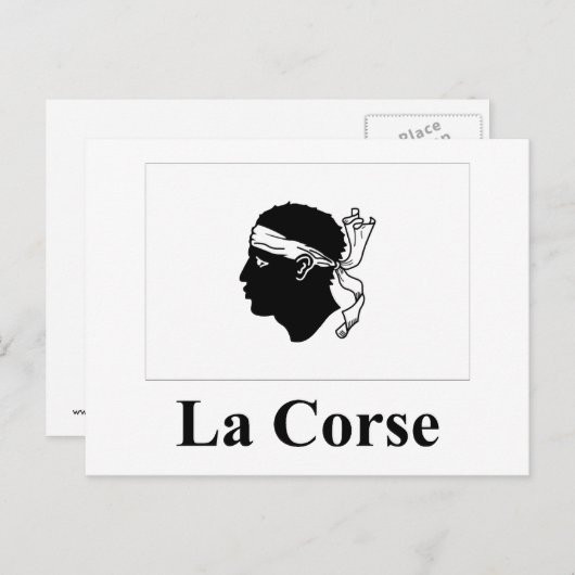 Corsica-vlag met naam in het Frans Briefkaart (Voorkant / Achterkant)