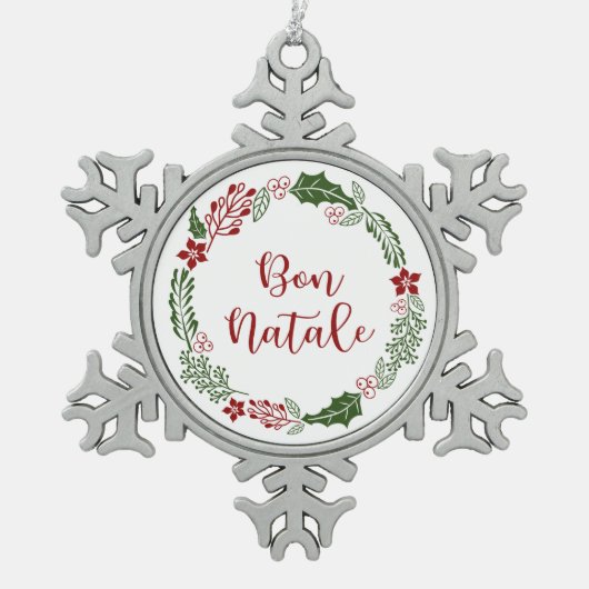 Corsicaanse kerstavond, Bon Natale Tin Sneeuwvlok Ornament (Voorkant)