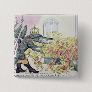 Corsicaanse krokodil vierkante button 5,1 cm